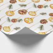 Honey Pine Cones Christmas Geschenkpapier (Ecke)