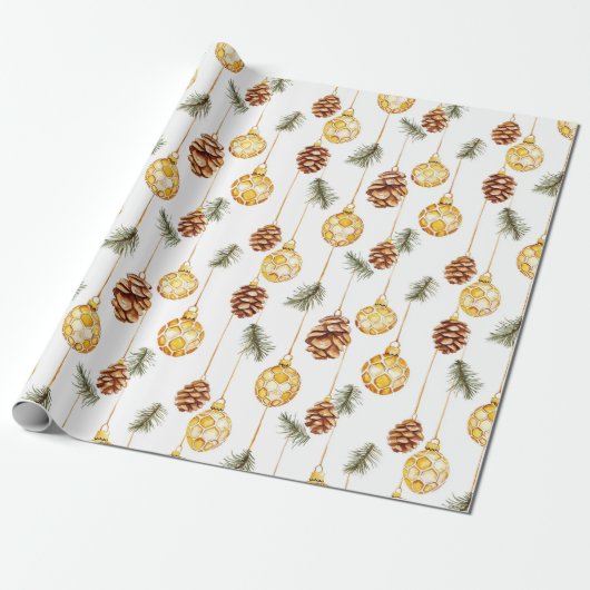 Honey Pine Cones Christmas Geschenkpapier (Ungerollt)