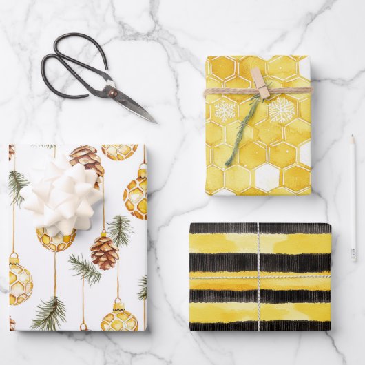 Honey Pine Cones Christmas Geschenkpapier Set (Vorderseite)