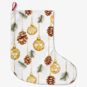 Honey Pine Cones Christmas Großer Weihnachtsstrumpf (Vorderseite)