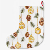 Honey Pine Cones Christmas Großer Weihnachtsstrumpf (Rückseite)