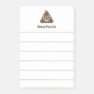 Honey Poo List Funny Poo Emoji Post-it Klebezettel