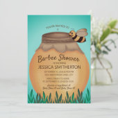 Honey Pot and Honey Bee Baby Shower Einladung (Stehend Vorderseite)