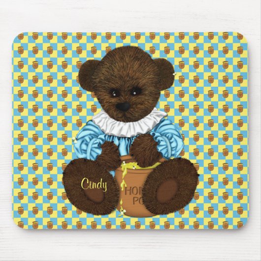 Honey Pot Bear (blau-gelb) Mousepad (Vorne)
