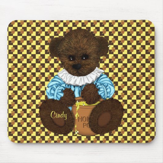 Honey Pot Bear (braun-gelb) Mousepad (Vorne)
