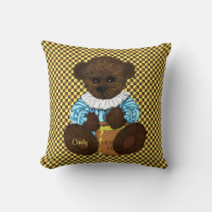 Honey Pot Bear Brown Yellow Throw Kissen