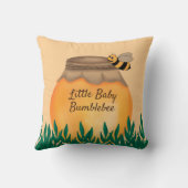 Honey Pot Bumble Bee on Yellow Säugling Kinderzimm Kissen (Rückseite)