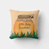 Honey Pot Bumble Bee on Yellow Säugling Kinderzimm Kissen (Vorderseite)