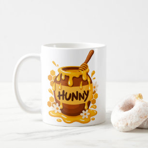 Honey Pot Zitat "Hunny" Süße Foodie-Kunst Kaffeetasse
