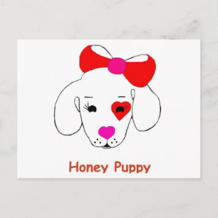 Honey Puppy Postcard Postkarte