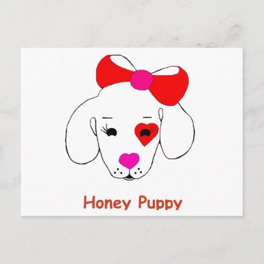 Honey Puppy Postcard Postkarte (Vorderseite)