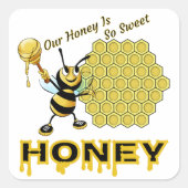 Honey Quadratischer Aufkleber (Vorderseite)