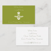 Honey Queen Bee Business Card Visitenkarte (Vorne/Hinten)