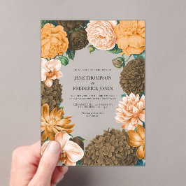 Honey Rose, Aprikosen Fleur und Toffee Bloom Hochz Acryleinladungen