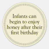 Honey Säugling Warnhinweis dunkelgelbe Aufkleber (Vorderseite)