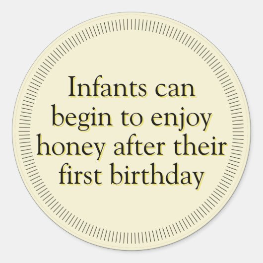 Honey Säugling Warnhinweis dunkelgelbe Aufkleber (Vorderseite)