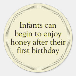 Honey Säugling Warning Gold Runder Aufkleber