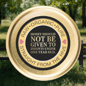 Honey Säugling Warning Lid Label & Honey Beschreib Runder Aufkleber