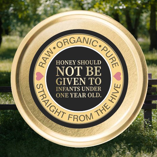 Honey Säugling Warning Lid Label & Honey Beschreib Runder Aufkleber