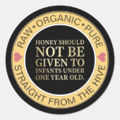 Honey Säugling Warning Lid Label & Honey Beschreib Runder Aufkleber (Vorderseite)