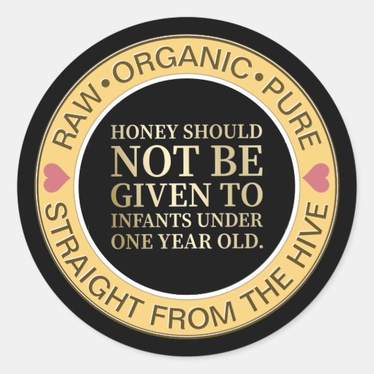 Honey Säugling Warning Lid Label & Honey Beschreib Runder Aufkleber (Vorderseite)