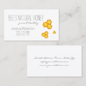 Honey Seller Beekeeper Honeycomb Design Card Visitenkarte (Vorne/Hinten)