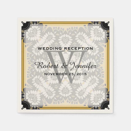 Honey Senard & Black Tribal Liebe Paper Napkins Serviette (Vorderseite)