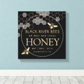 Honey Sign Beekeeper Gold Honeycomb Bienen Leinwanddruck (Insitu (Holzboden))