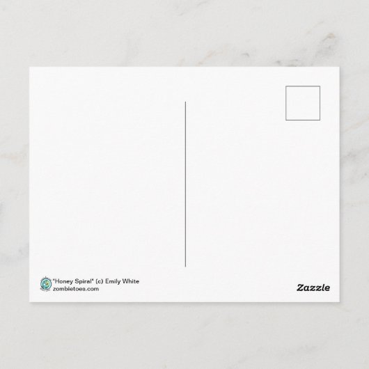 Honey Spiral Fairy Bee Nymph Fantasy Art Print Postkarte (Rückseite)