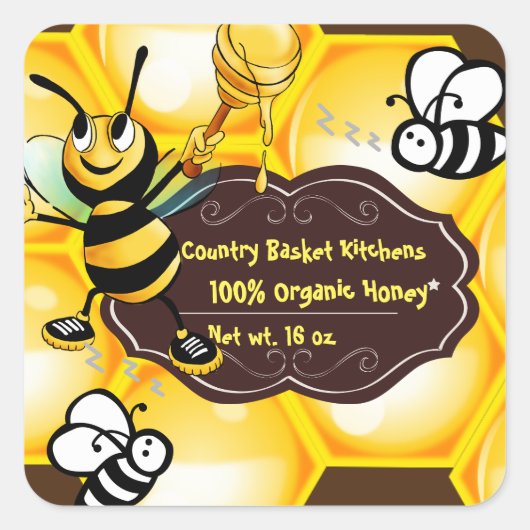 Honey Square Stickers (Vorderseite)