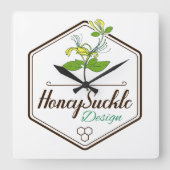 Honey Suckle Quadratische Wanduhr (Vorderseite)