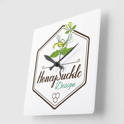 Honey Suckle Quadratische Wanduhr (Winkel)