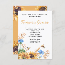 Honey Sunflower Bee Baby Dusche Einladung