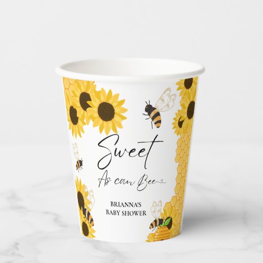 Honey Sweet Wie es kann Baby Dusche Pappbecher (Vorderseite)