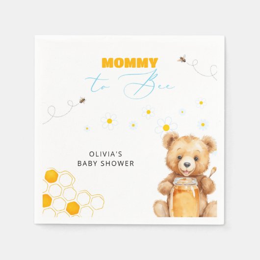 Honey Teddy Bear Boy Girl Baby Shower Serviette (Vorderseite)