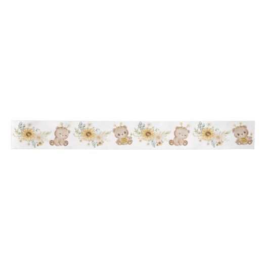 Honey Teddy Bear Ribbon Satinband (Vorderseite)