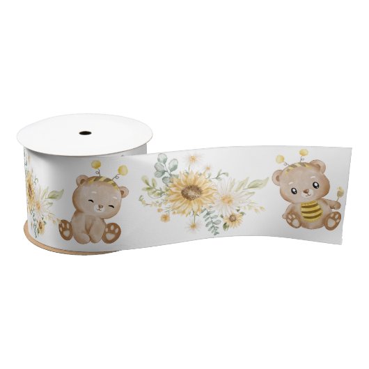 Honey Teddy Bear Ribbon Satinband (Spule)