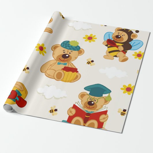 Honey Teddy Bears Geschenkpapier (Ungerollt)
