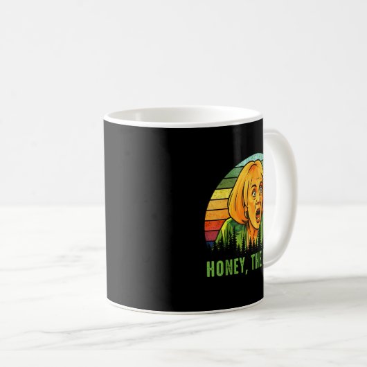 Honey The Land Funny Retro Sunset Forest Kaffeetasse (VorderseiteRechts)