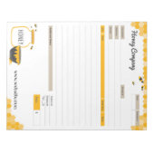 Honey Theme Order Form und Rechnungsnotierung Notizblock (Vorderseite)