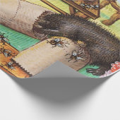 HONEY THIEF BEARS, BIES, BEE NIMMT mittelalterlich Geschenkpapier (Ecke)