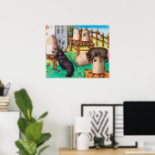 HONEY THIEF BEARS, BIES, BEE NIMMT mittelalterlich Poster (Heimbüro)