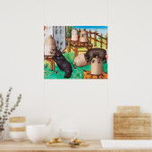 HONEY THIEF BEARS, BIES, BEE NIMMT mittelalterlich Poster (Küche)