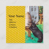 HONEY THIEF BEARS, BIES, BEE NIMMT mittelalterlich Quadratische Visitenkarte (Vorderseite)