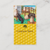 HONEY THIEF BEARS, BIES, BEE NIMMT mittelalterlich Visitenkarte (Rückseite)