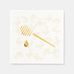 Honey Wand mit Blätter auf Papier Napkin Serviette