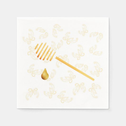 Honey Wand mit Blätter auf Papier Napkin Serviette (Vorderseite)