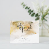 Honey Watercolor Postponement Hochzeitsankündigung Postkarte (Stehend Vorderseite)