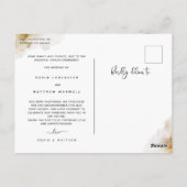 Honey Watercolor Postponement Hochzeitsankündigung Postkarte (Rückseite)