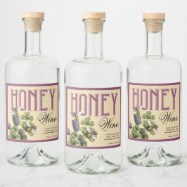 Honey Wine Mead Bees and Clover Alkoholflaschenetikett
